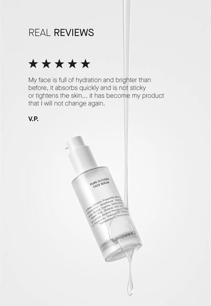 Transparent Pure Glycerin Face Serum – Tinh Chất Cấp Ẩm Chuyên Sâu, Nuôi Dưỡng Da Mịn Màng Và Căng Bóng