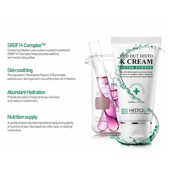 Histolab Red Out Histo K Cream – Kem Dưỡng Dịu Da, Giảm Nhanh Vết Đỏ Vết Bầm Và Hỗ Trợ Nuôi Dưỡng Làn Da Mịn Màng Sau Chăm Sóc Thẩm Mỹ