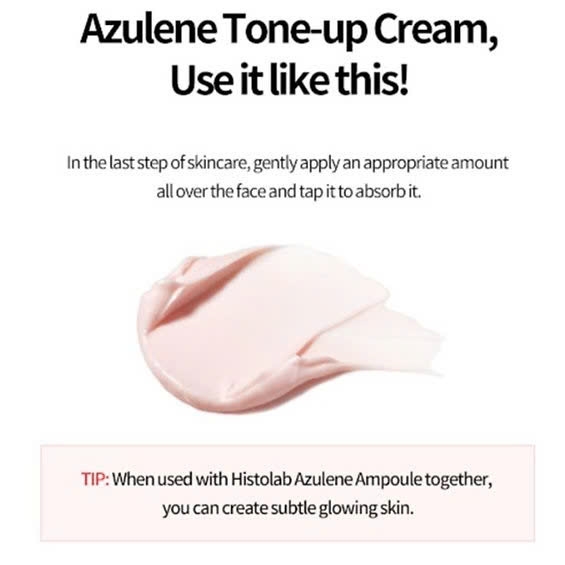 Histolab Azulene Tone Up Cream [SPF 50+/PA+++] – Kem Dưỡng Nâng Tông Tự Nhiên, Làm Dịu Da Và Chống Nắng Bảo Vệ Làn Da Nhạy Cảm