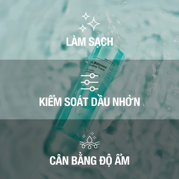 DR.DIFFERENT SCALING TONER 200ML – Nước Cân Bằng Dành Cho Da Dầu, Làm Sạch Sâu Và Tinh Chỉnh Bã Nhờn