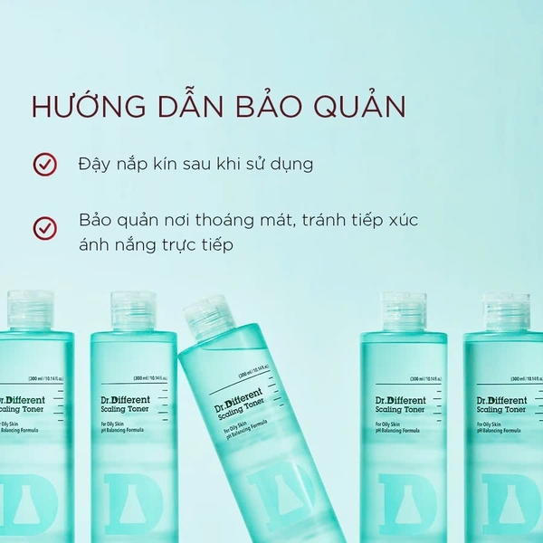 DR.DIFFERENT SCALING TONER 200ML – Nước Cân Bằng Dành Cho Da Dầu, Làm Sạch Sâu Và Tinh Chỉnh Bã Nhờn