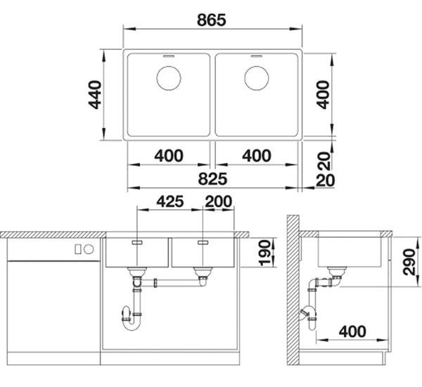 Chậu Rửa Bát Âm bàn Blanco Andano 400/400-U 522987 | ShopG7