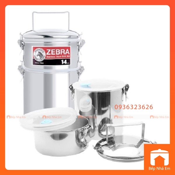 Camen Inox 304 ZEBRA 14cm x 2 Ngăn Nắp Nhựa Chống Tràn Tiện Dụng 150255 ...