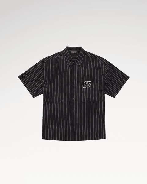 Áo Sơ Mi Cộc Tay Local Brand Unisex Teelab Striped Boxy Shirt SS083