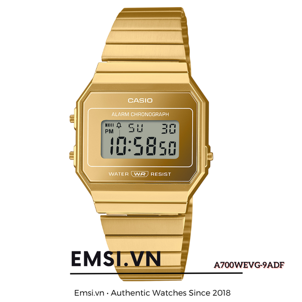 Đồng Hồ Casio - Unisex A700WEVG-9ADF Size 37.4 × 35.5 mm