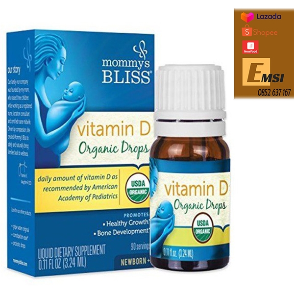Vitamin D3 hữu cơ Mommy Bliss (3.24ml)