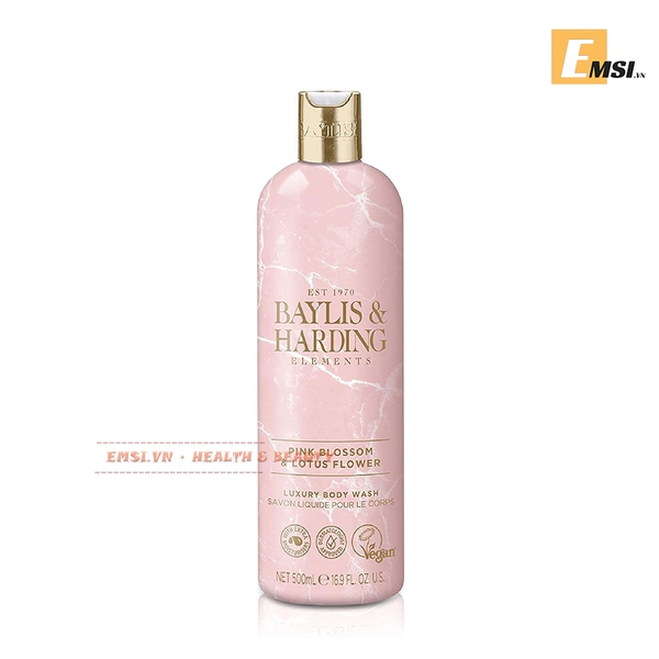 Luxury Body Wash Pink Blossom & Lotus Flowers Baylis & Harding Element - Sữa tắm cao cấp hương hoa hồng và hoa sen 500ml - Chính Hãng