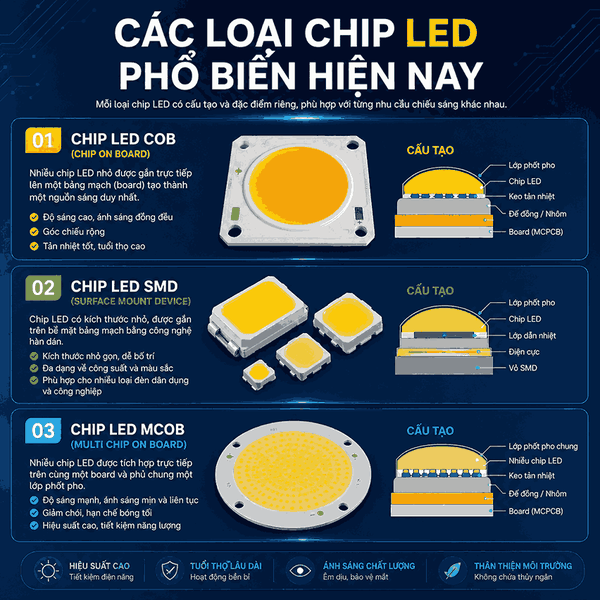 Các loại chip LED phổ biến hiện nay