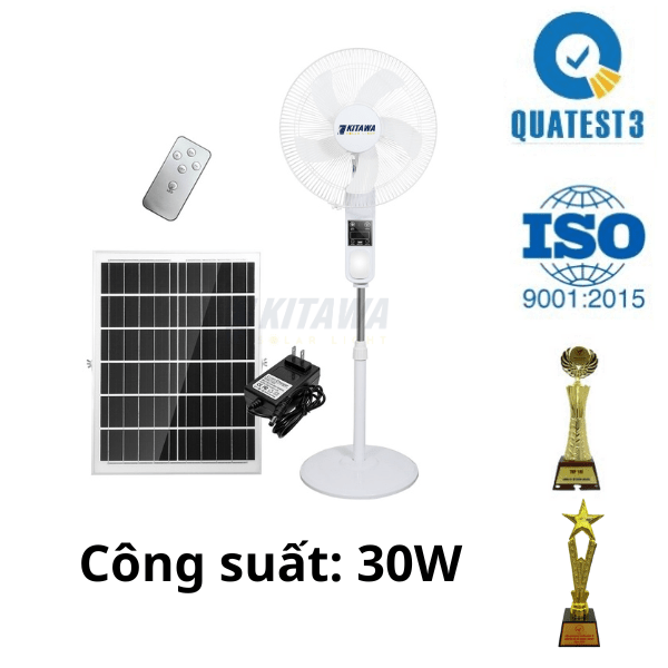 Quạt Năng Lượng Mặt Trời 30W KITAWA Thông Minh - KQ12.30