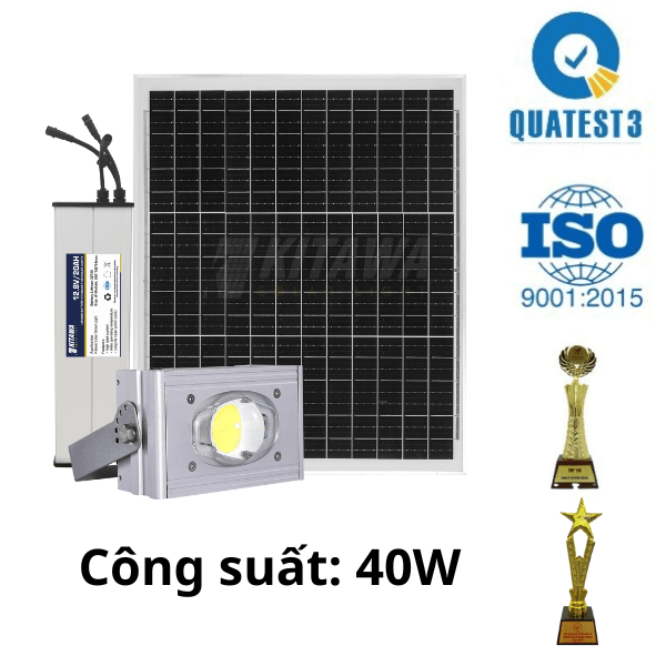 [40W] Đèn Pha COB Năng Lượng Mặt Trời 40W KITAWA - CT.DP02.40
