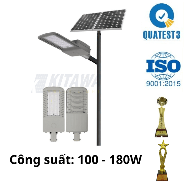 [100W; 180W] Đèn đường năng lượng mặt trời Kitawa BCCT06