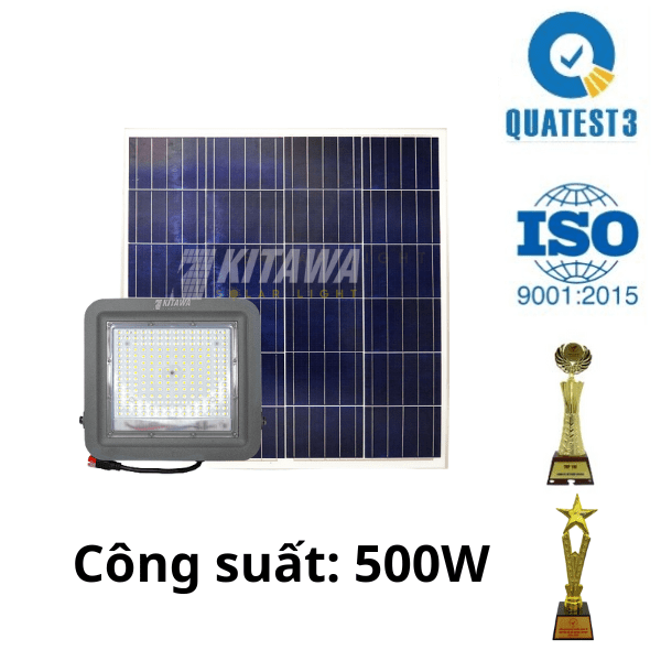 [500W] Đèn Pha Công Trình Năng Lượng Mặt Trời 500W Kitawa - CT.DP01-500