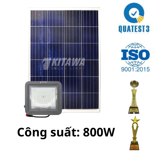 [800W] Đèn Pha Công Trình Năng Lượng Mặt Trời 800W Kitawa - CT.DP01-800