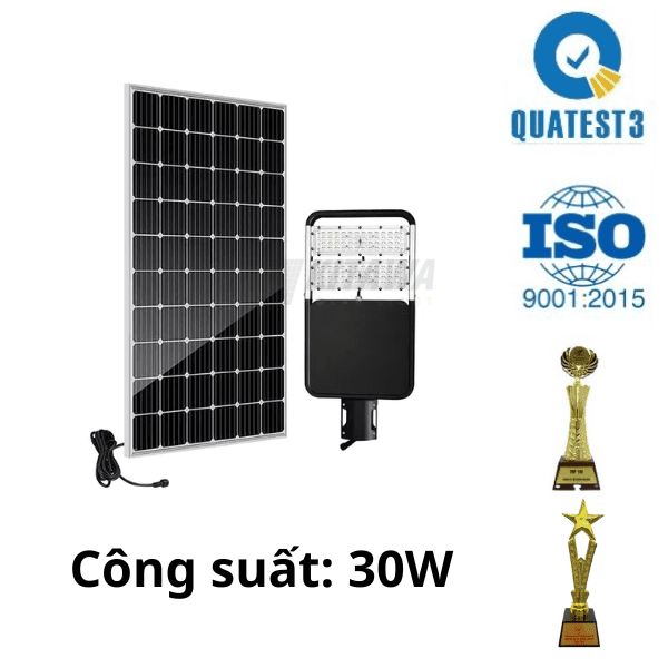 Đèn Đường Công Trình Năng Lượng Mặt Trời 30W CT.BC15.30