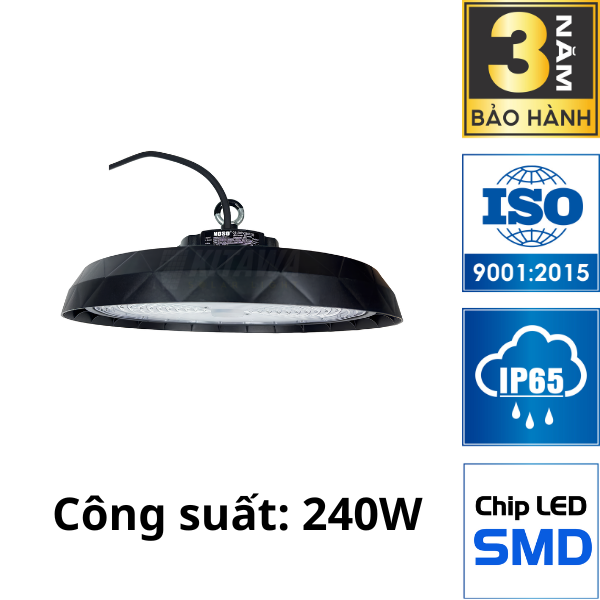 Đèn LED Highbay 240W KITAWA UFO2240A (Điều Chỉnh Công Suất Linh Hoạt)