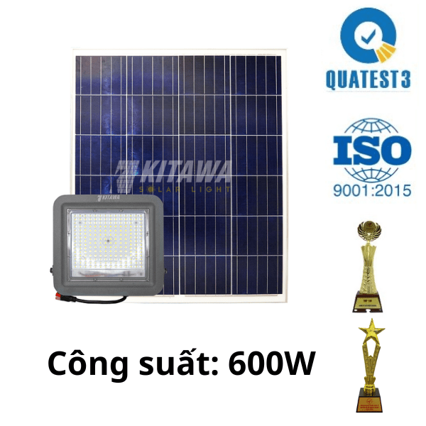 [600W] Đèn Pha Công Trình Năng Lượng Mặt Trời 600W Kitawa - CT.DP01-600