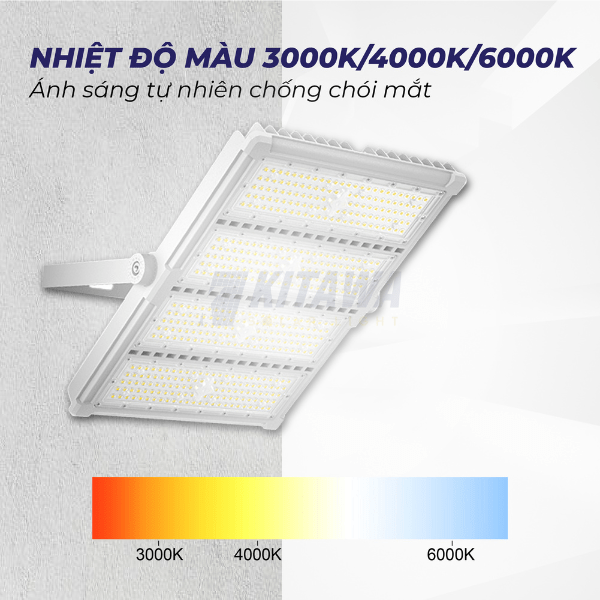 Đèn Pha LED 300W Chip LED Philips Cao Cấp 3 Khoang KITAWA - AC.DP05.300