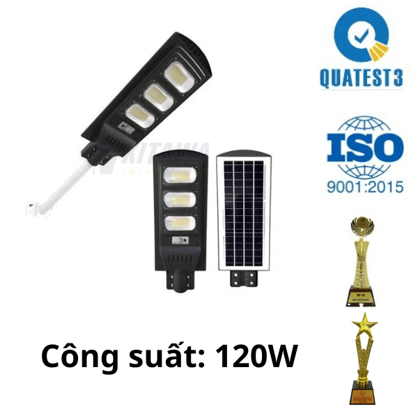 [120W] Đèn Đường Năng Lượng Mặt Trời Liền Thể LT6120 Nhiều Khoang Kitawa