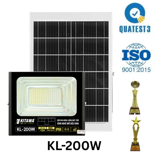 Đèn Pha Năng Lượng Mặt Trời 200W Lite BDP26.200 KITAWA Chống Nước IP67