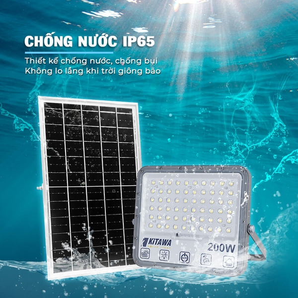 Đèn Pha Chống Chói Năng Lượng Mặt Trời 200W KITAWA - DP15.200