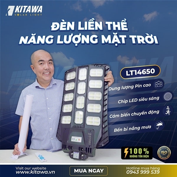 Đèn liền thể năng lượng mặt trời Kitawa 650W LT14650