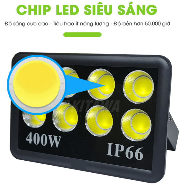 [400W] Đèn Pha LED Điện 400W Chống Chói, Ánh Sáng Trắng AC.DP01.400