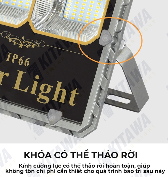 [200W] Đèn pha năng lượng mặt trời 200W Kitawa DP6200