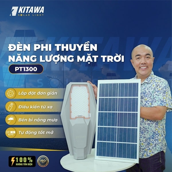 [300W] Đèn Năng Lượng Mặt Trời Phi Thuyền 300W KITAWA PT1300