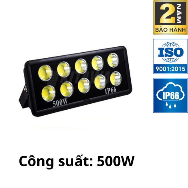 [500W] Đèn Pha LED Điện 500W Chống Chói, Ánh Sáng Trắng AC.DP01.500