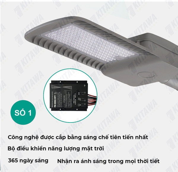 [40W; 100W; 180W] Đèn đường năng lượng mặt trời Kitawa BCCT06