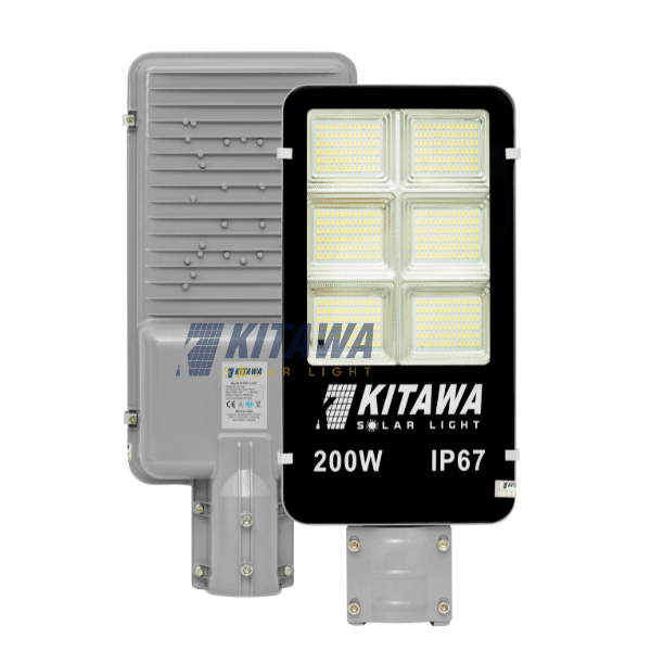 [200W] Đèn Đường Năng Lượng Mặt Trời KITAWA Vỏ Nhôm 200W BC1200