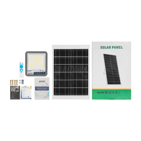 Đèn Pha Chống Chói Năng Lượng Mặt Trời 200W Công Nghệ Mới KITAWA - DP11A.200