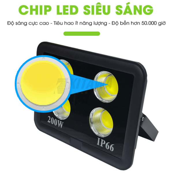 [200W] Đèn Pha LED Điện 200W Chống Chói, Ánh Sáng Trắng AC.DP01.200