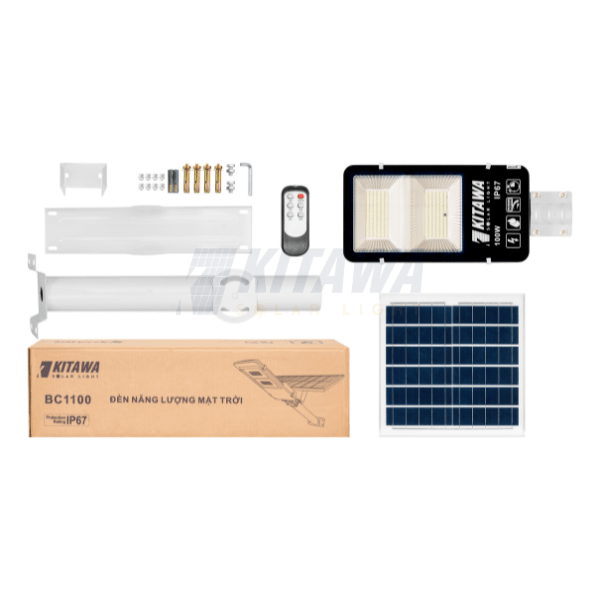 Đèn Đường Năng Lượng Mặt Trời 100W Siêu Sáng KITAWA - SL9100