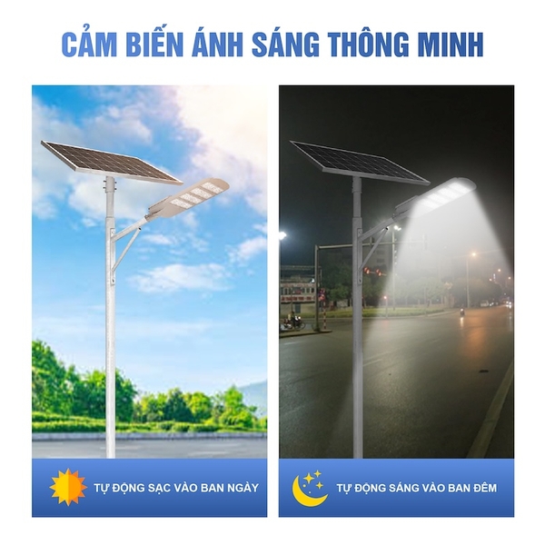 Đèn Đường Công Trình Năng Lượng Mặt Trời 80W 4 Khoang KITAWA - BCDT8.80