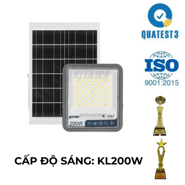 Đèn Pha Chống Chói Năng Lượng Mặt Trời 200W Công Nghệ Mới KITAWA - DP11A.200