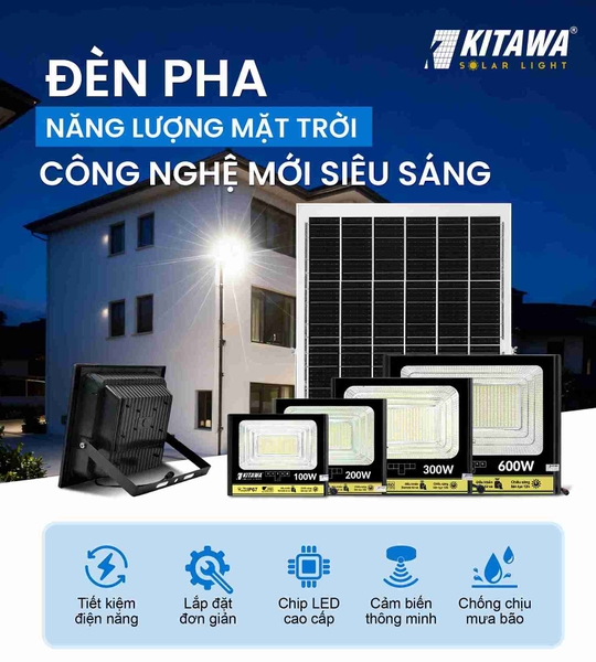 Đèn Pha Năng Lượng Mặt Trời 600W Chống Nước IP67 - BDP27.600