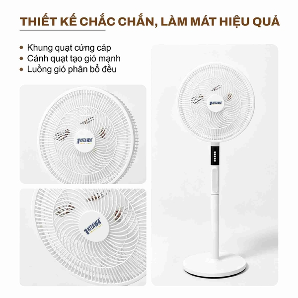 Quạt Đứng Năng Lượng Mặt Trời 20W Màu Trắng 16 inch