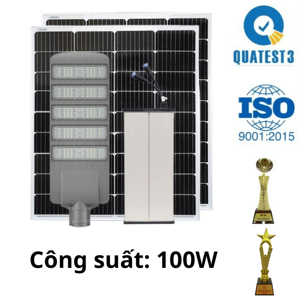 Đèn Đường Công Trình Năng Lượng Mặt Trời 100W Chống Nước CT.BC16.100
