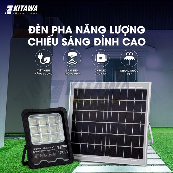 Đèn Pha Năng Lượng Mặt Trời 100W KITAWA - DP17.100