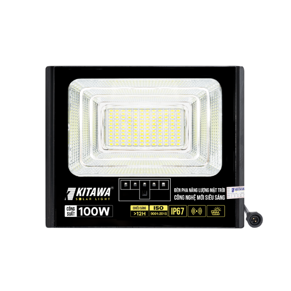 Đèn Pha Năng Lượng Mặt Trời 100W Lite BDP26.100 KITAWA Chống Nước IP67