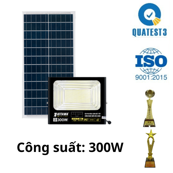 Đèn Pha Năng Lượng Mặt Trời 300W Lite BDP26.300 KITAWA Chống Nước IP67