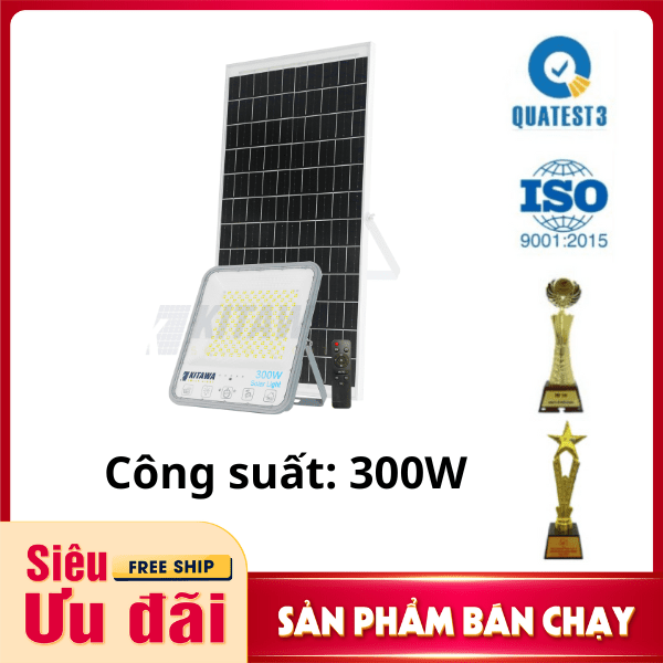 [300W] Đèn Pha Năng Lượng Mặt Trời 300W Bọc Cầu KITAWA - DP11300