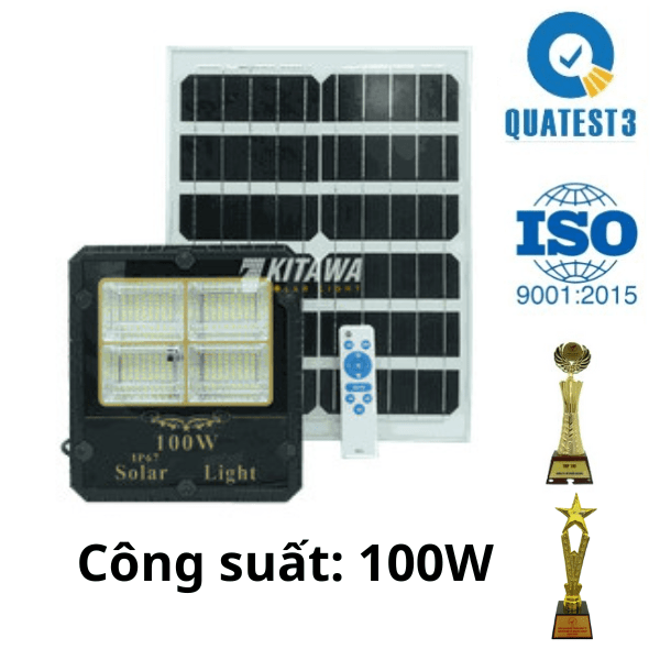 [100W] Đèn pha năng lượng mặt trời 100W tấm pin MONO cao cấp DP2100