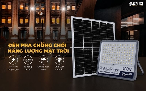 Đèn Pha Năng Lượng Mặt Trời 400W Chống Chói, Đạt Chuẩn IP65 FL1400