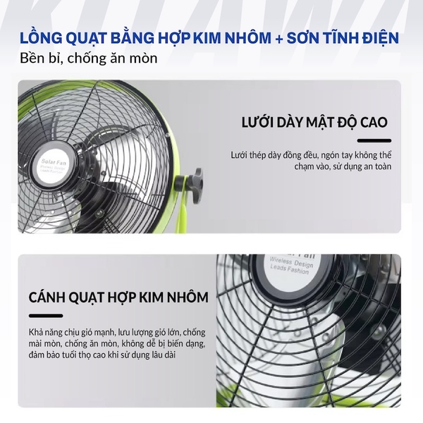 Quạt Chân Quỳ Năng Lượng Mặt Trời 30W Thông Minh KITAWA - KQ14.30