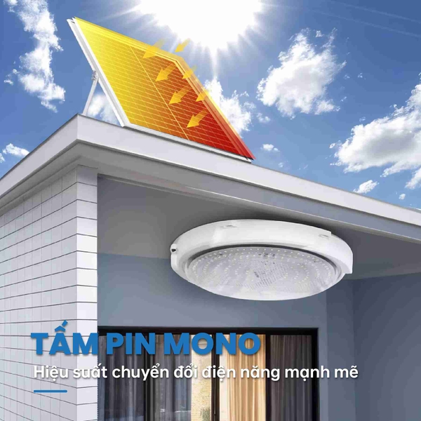 Đèn Ốp Trần Năng Lượng Mặt Trời 600W OP3600 Ba Chế Độ Ánh Sáng