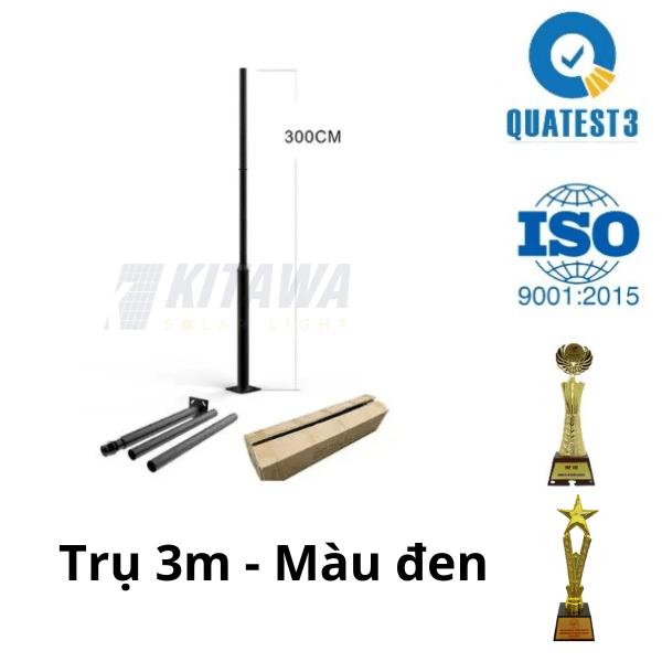 Trụ Đèn Năng Lượng Mặt Trời 3M Kitawa TD02-D màu đen