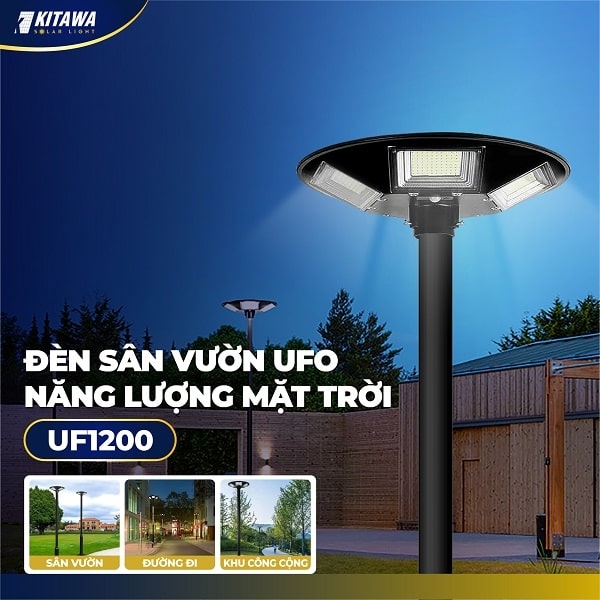 [200W] Đèn Năng Lượng Mặt Trời Kitawa Hình Đĩa Bay UFO 200W - UF1200 (24.000 mAH)