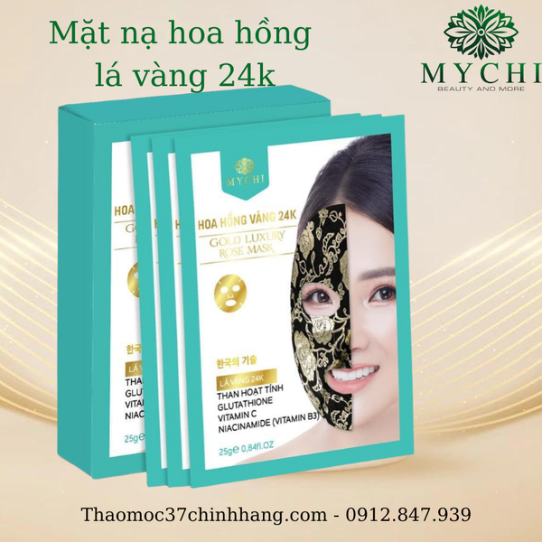 Mặt nạ hoa hồng lá vàng 24k- Gold Luxury Rose Mask Mychi